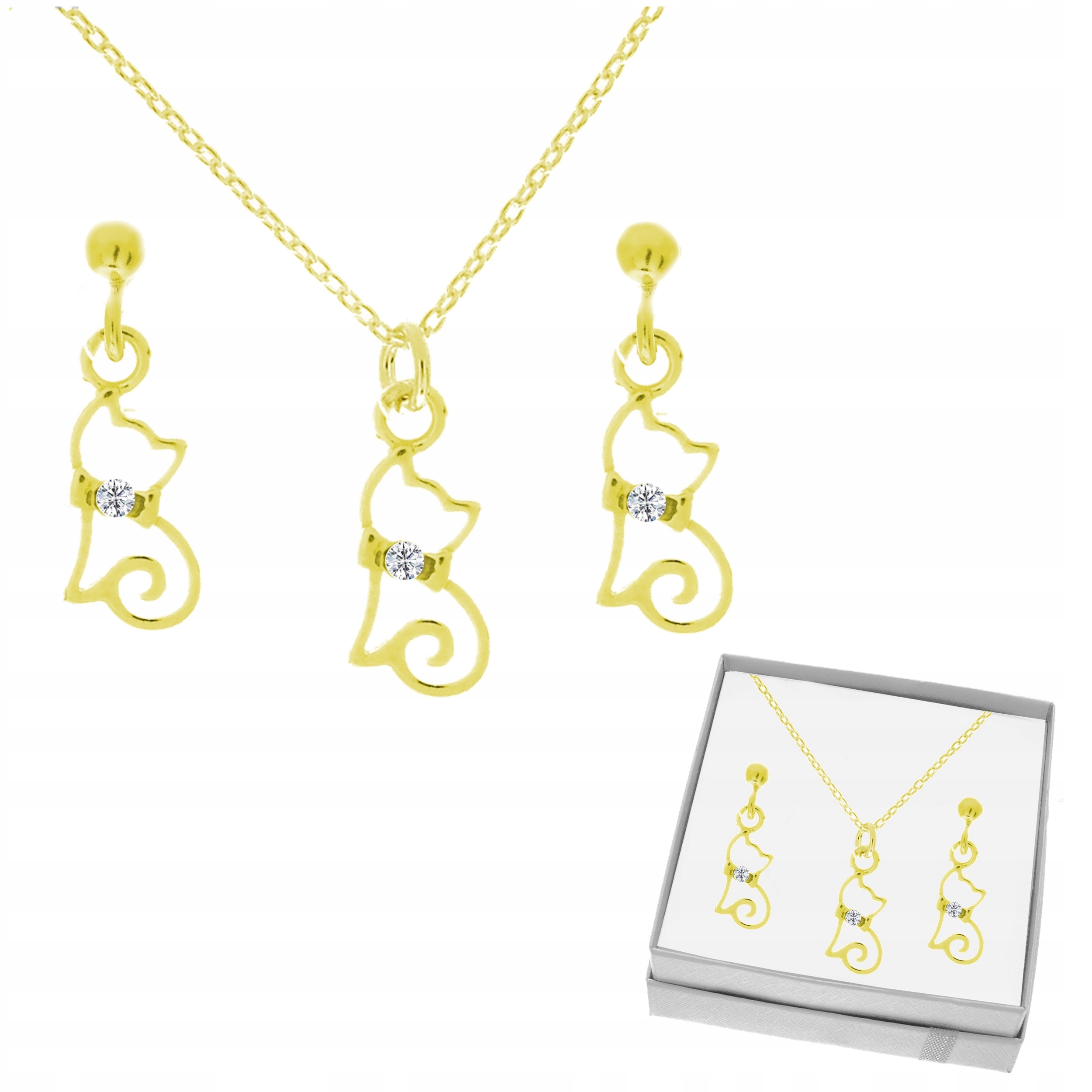 KITTENS SILVER SET 2v1 SWAROVSKI SILVER 925
