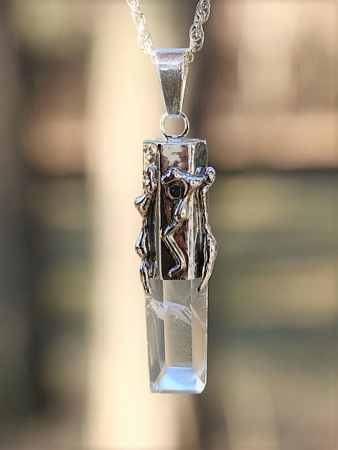 Mountain Crystal Black Diamond Runa Sowilo striebro.