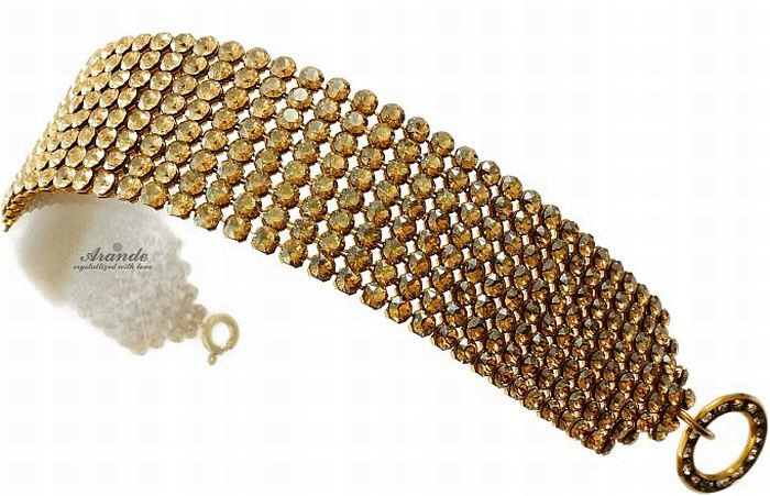 Crystal Crystal Pavil Gold Silver náramok