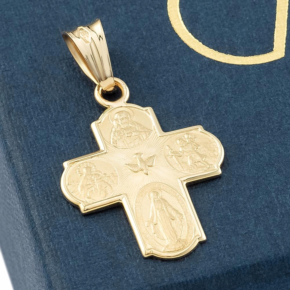 Cross Golden Wonderful Medal Scapular Duch Svätý 585