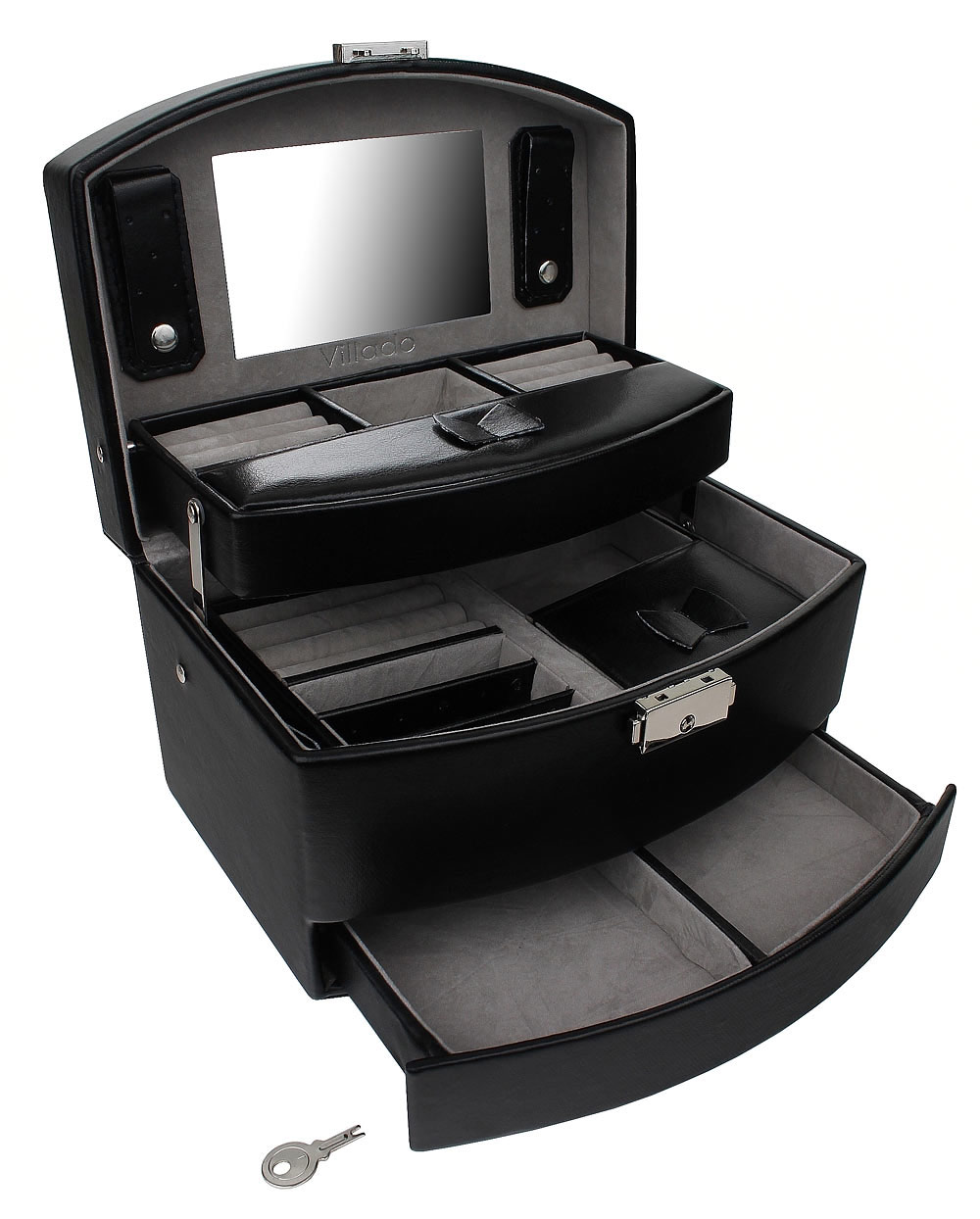 ŠPERKOVÝ PRÍPAD čierny mini box 2v1 kľúč