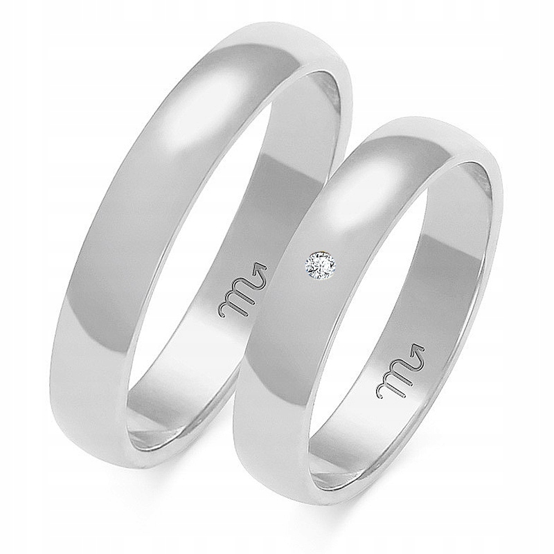 Klasické prstene polkruhové 4 mm 585 diamant
