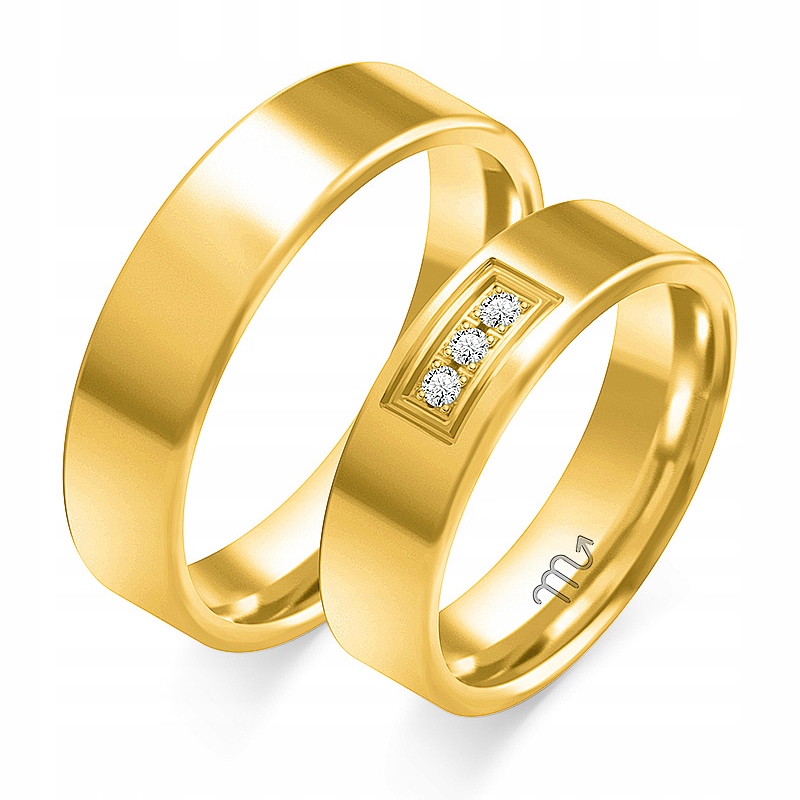 Klasické zlaté prstene C-107 s 5 mm diamantmi 585