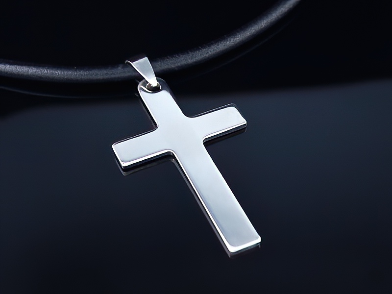 Klasický kríž 316l + koža 3 mm