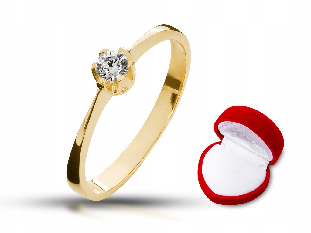 Klasický zásnubný prsteň s diamantom 0,10ct