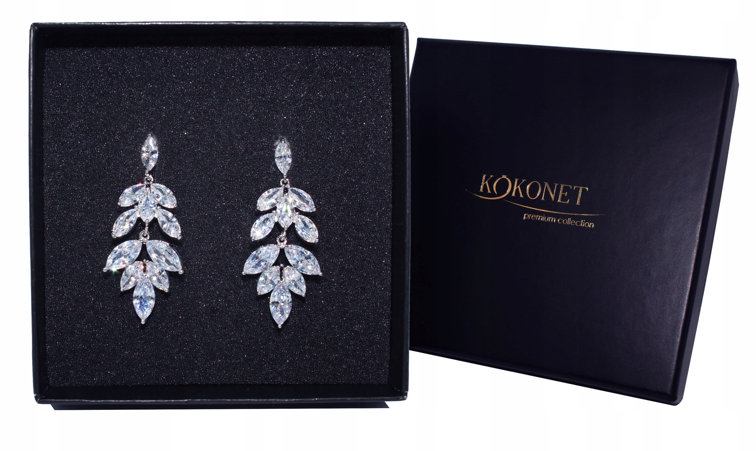 Strieborné svadobné klipy SWAROVSKI lesklé