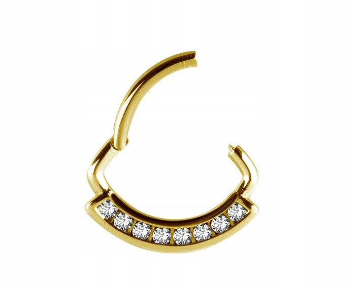 Klikacia náušnica Septum Daith s kubickým zirkónom - 1,2 mm