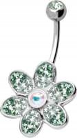 Swarovski kvetinový krúžok na pupok, prémiová kvalita