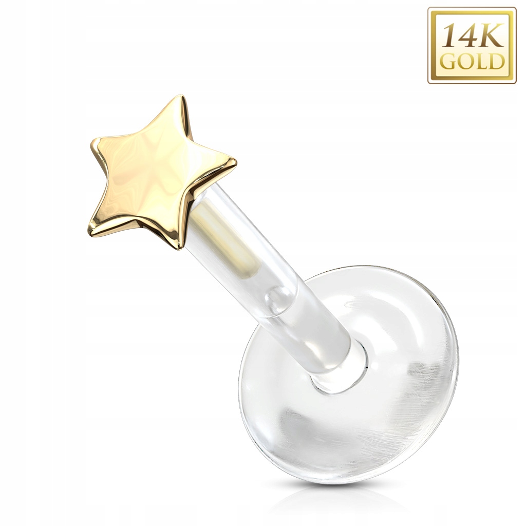 Piercing do náušnice z pravého zlata 585 labret