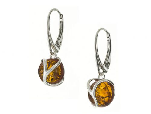 Náušnice Amber 5730 s koňakom Amber