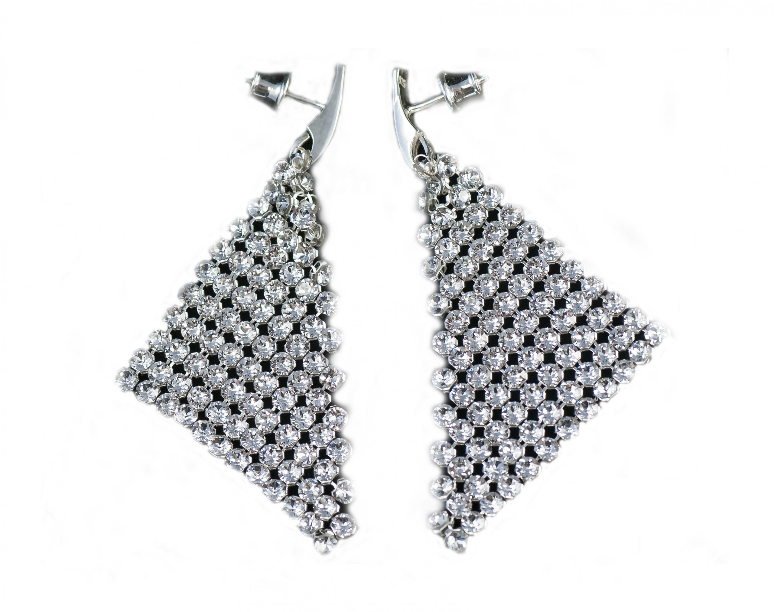 Krištáľové MESH Swarowski J.Lo Lopez 6cm náušnice 925
