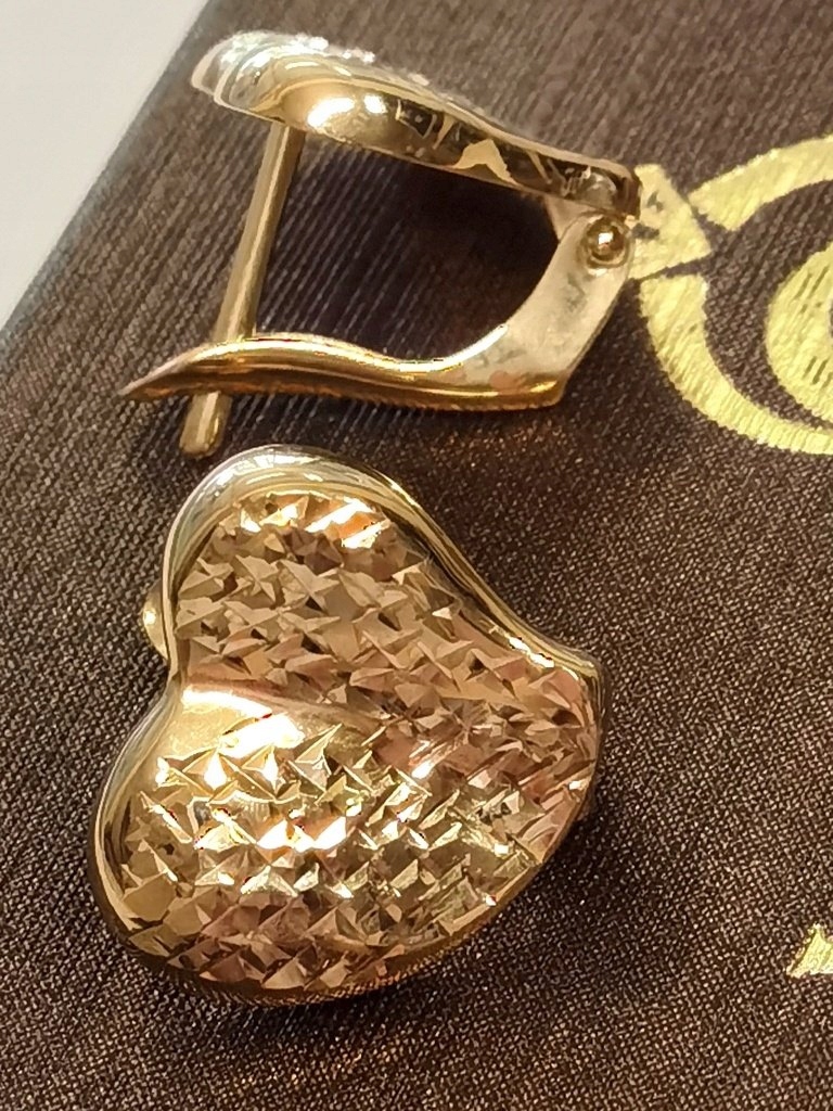 Diamantové náušnice Srdce Gold585 14CT