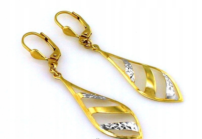 Náušnice jaskyne Openwork Long Gold585 14Ct