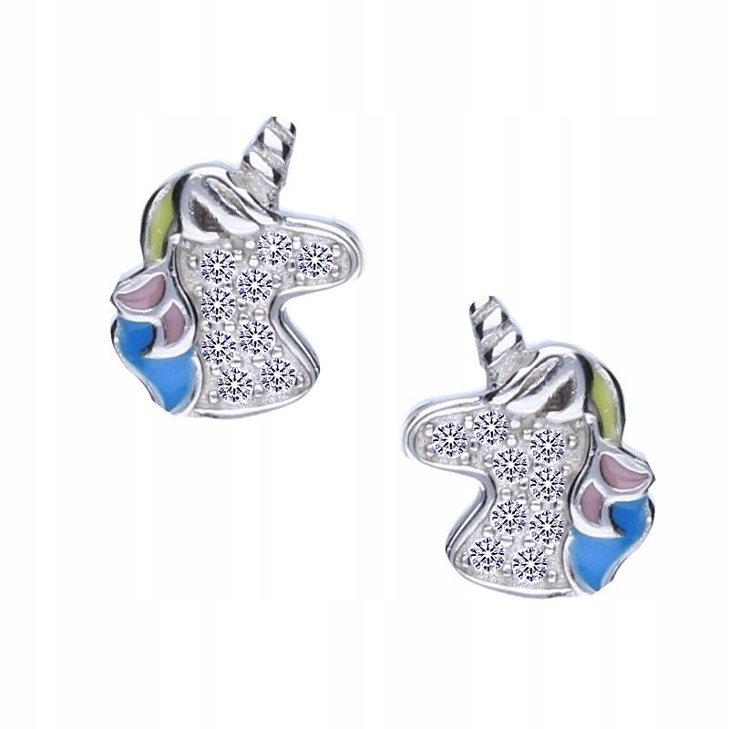 Náušnice Unicorn Enamel Silver 925 (w1218)