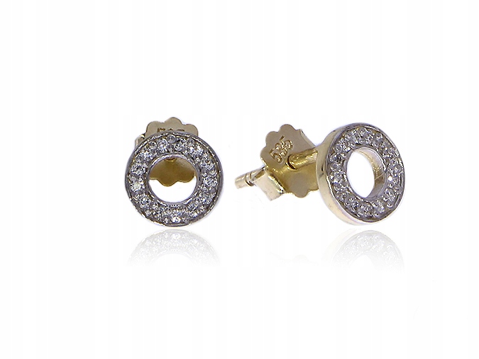 Zlaté kolesá náušnice s diamantmi zlata 585 LGK551