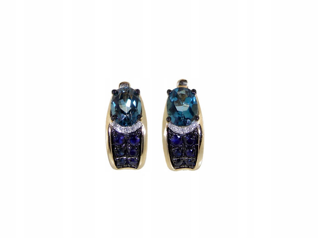 London Blue Topaz náušnice, zafíry a diamanty
