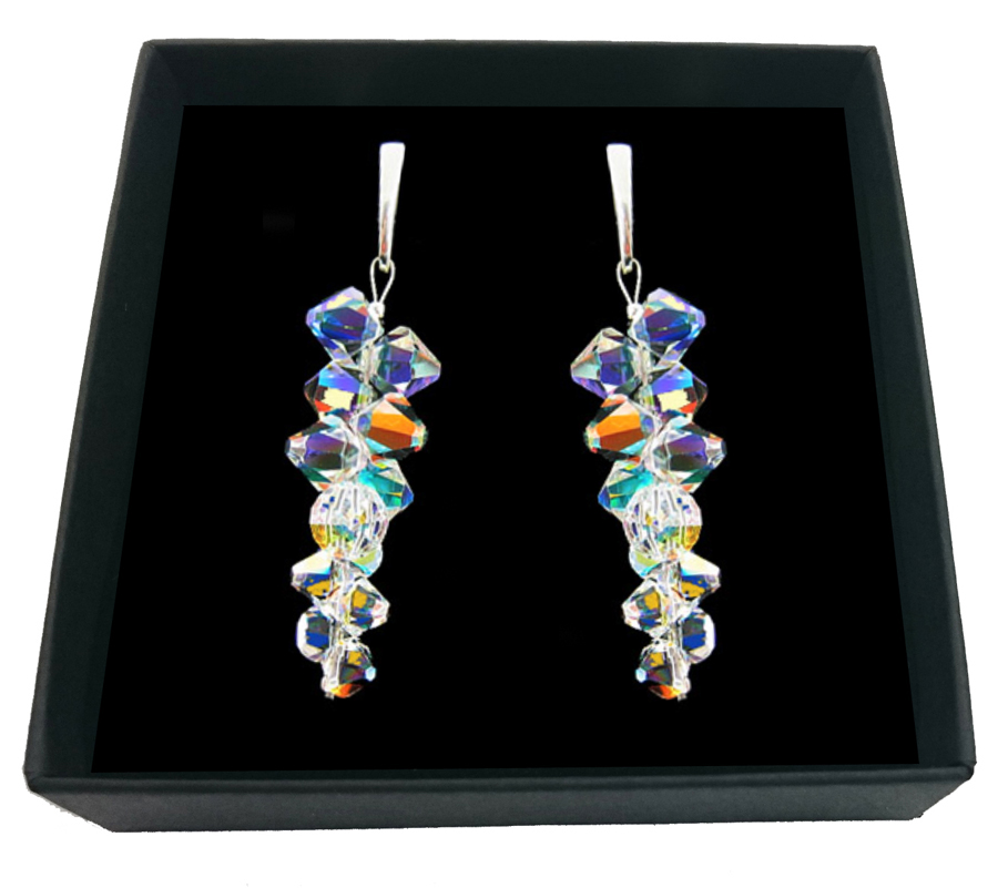 SVADOBNÉ náušnice SWAROVSKI dlhé zväzky svadobné 1212