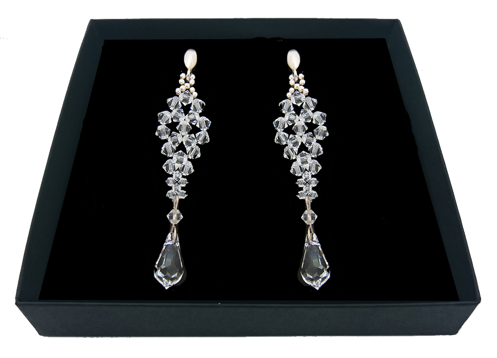 SVADOBNÉ náušnice SWAROVSKI dlhé cencúle 1843