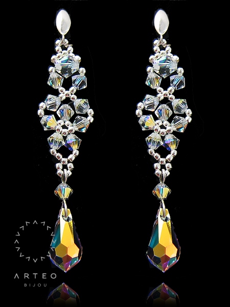 SVADOBNÉ náušnice vyrobené z kryštálov SWAROVSKI 1805