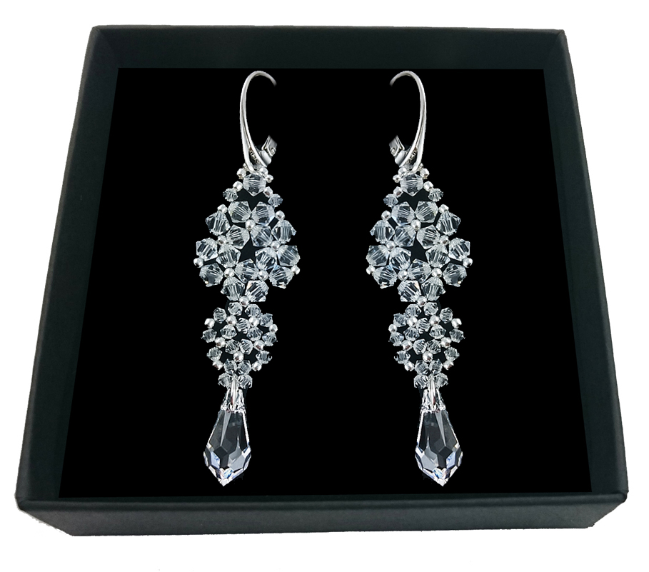 SVADOBNÉ náušnice vyrobené z kryštálov SWAROVSKI 2001 ARTEO