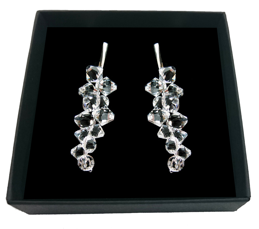 SVADOBNÉ dlhé náušnice vyrobené z kryštálov SWAROVSKI 616
