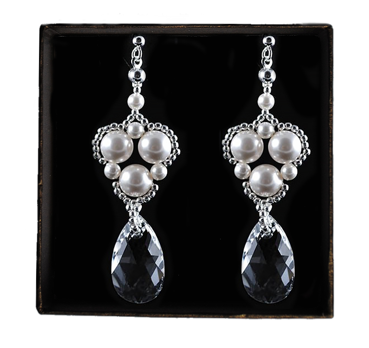 Svadobné náušnice SWAROVSKI krásna svadobná perla KL73