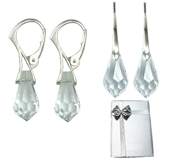 Swarovski náušnice CRYSTAL Strieborné slzy na slzy svadobné s113