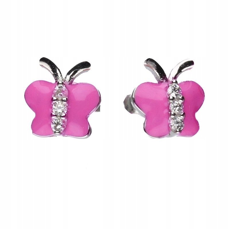 Cvočky s náušnicami SILVER 925 Butterflies Stud (w610)