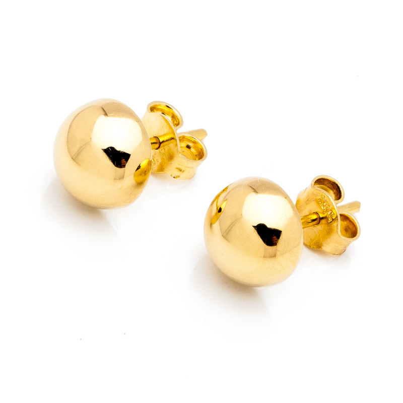 Náušnice Zlaté hemisféry s priemerom 12 mm ID K1348