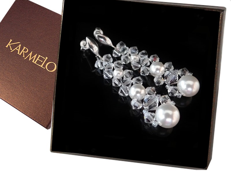 Svadobné náušnice so Swarovski kryštálmi KR22