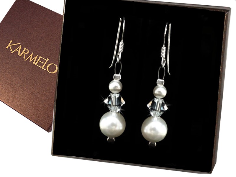 Svadobné náušnice so Swarovski kryštálmi KR23