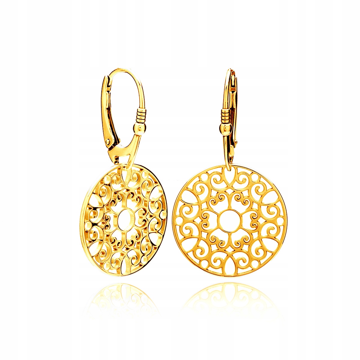 Náušnice Openwork Wheels Strieborné zlato