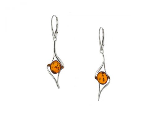 Mod.67 náušnice s koňakom Amber