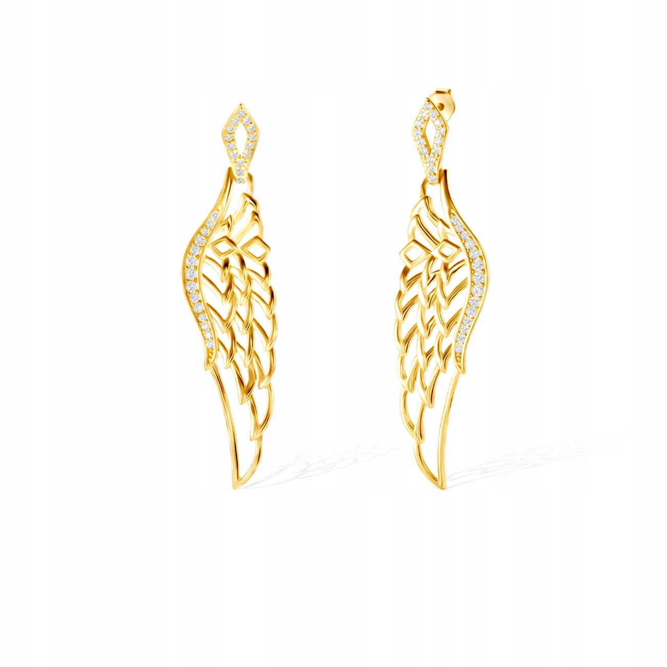 Savicki krídlové náušnice: pozlátené striebro, cirkus