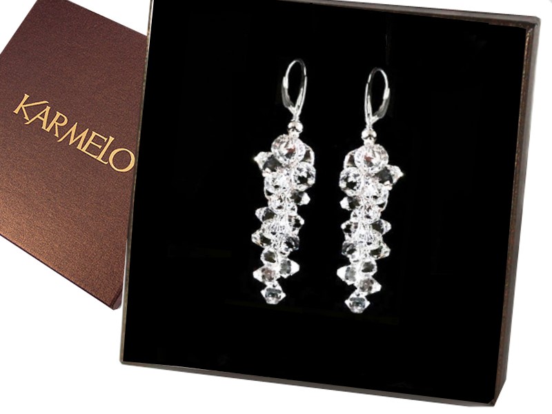 Klastrové svadobné náušnice so kryštálmi Swarovski KR13