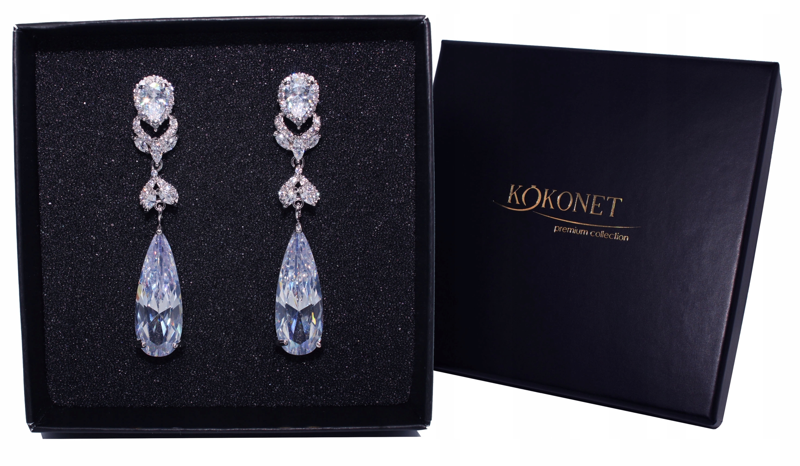 SWAROVSKi RICH strieborné svadobné náušnice