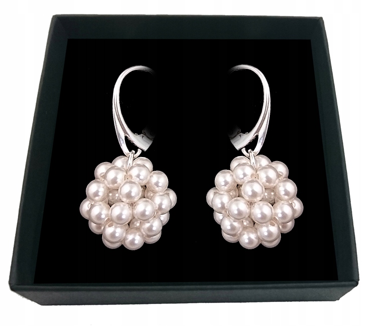 Svadobné náušnice s bielymi perlami SWAROVSKI 547