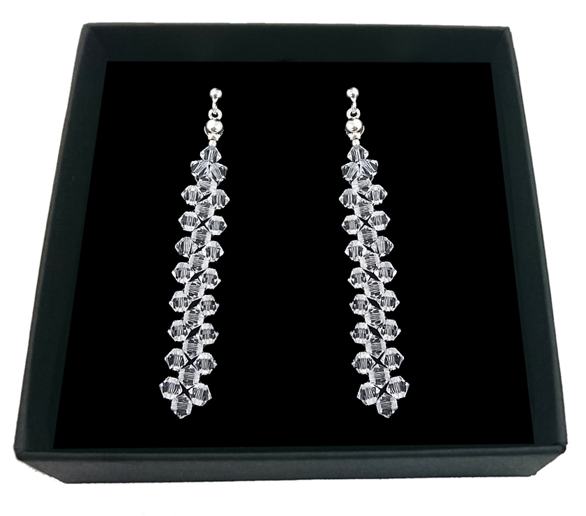Svadobné náušnice s kryštálmi SWAROVSKI 170