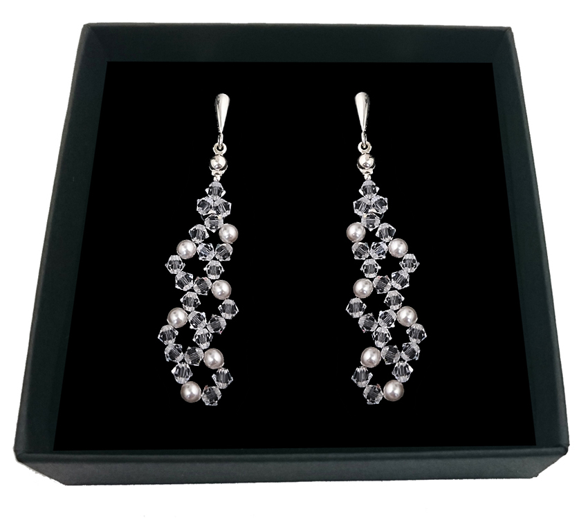 Svadobné náušnice s Swarovski Crystals 1977