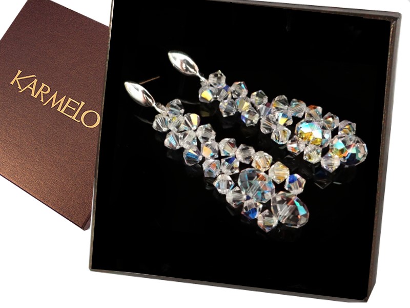 Svadobné náušnice so Swarovski kryštálmi KR10