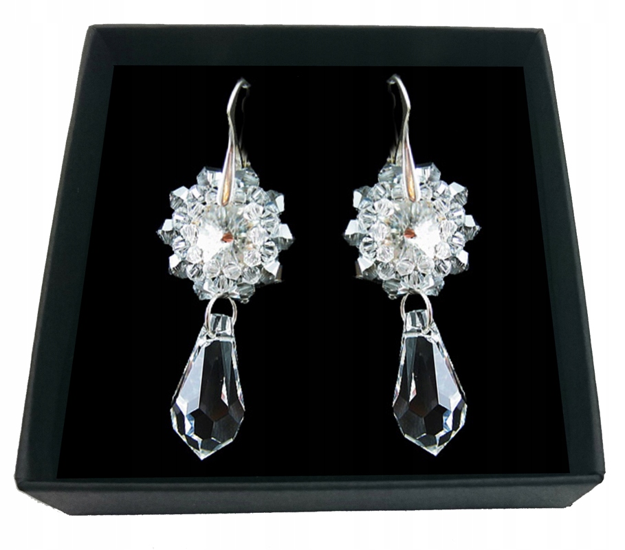 Svadobné náušnice vyrobené z krištáľov SWAROVSKI 1773