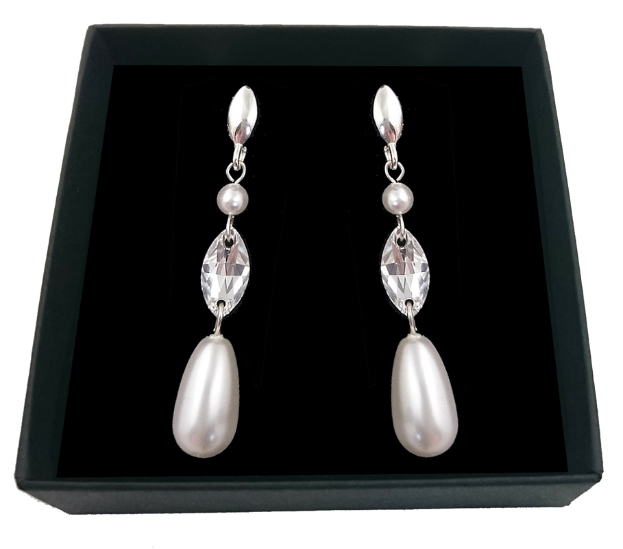 Svadobné náušnice vyrobené z krištáľov SWAROVSKI 1921