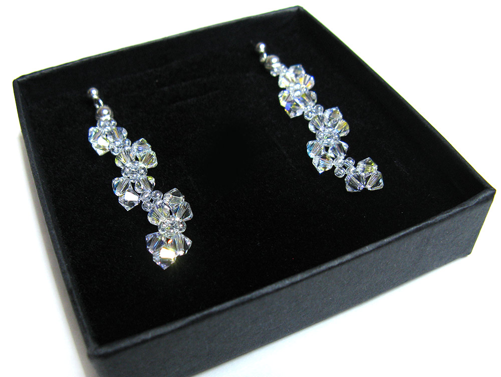 Svadobné náušnice vyrobené zo kryštálov Swarovski 341 Cr AB