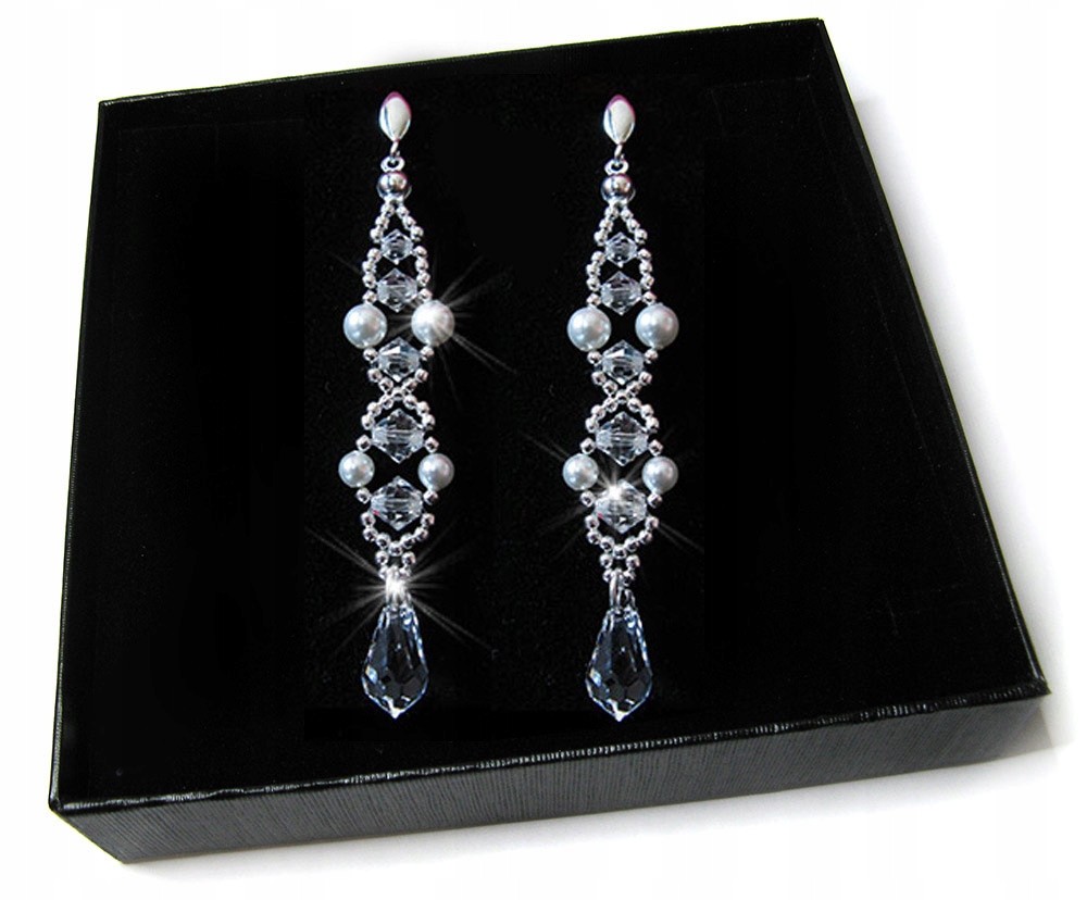 Svadobné náušnice vyrobené zo Swarovski krištáľu