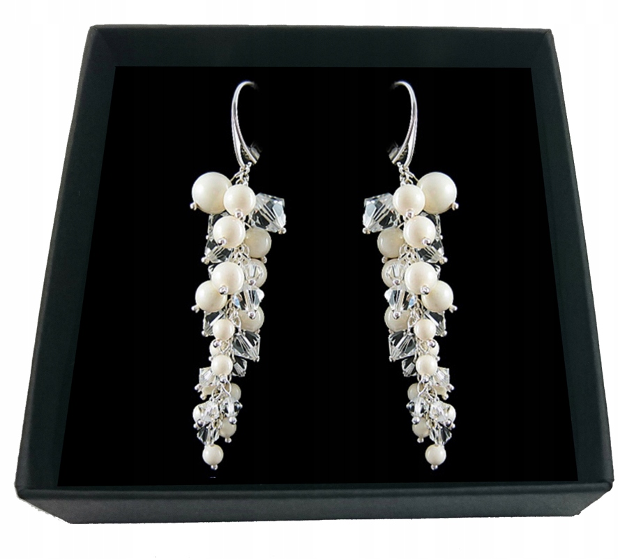 Svadobné náušnice s perlami IVORY SWAROVSKI 1728