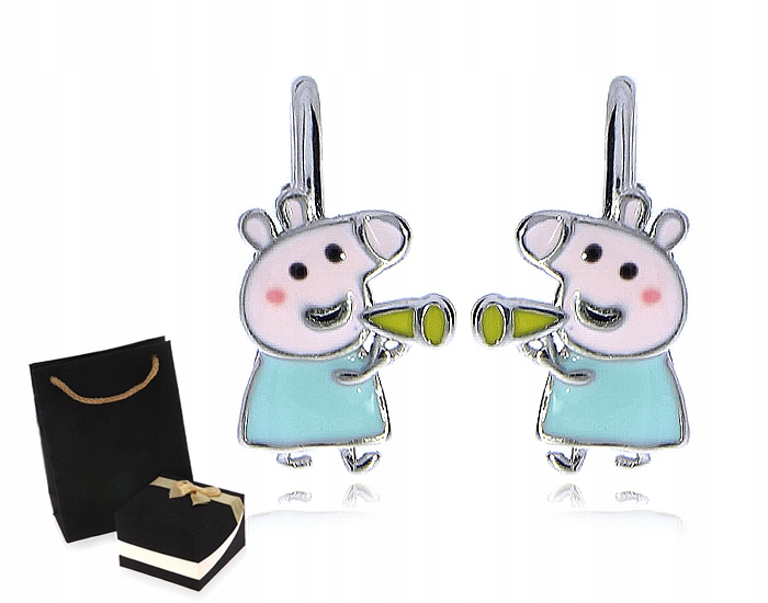 Náušnice Srebr* 0,925 Darček ošípaných Peppa LGSK939