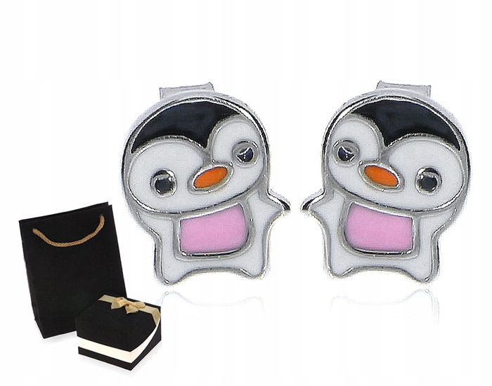 Náušnice srebr* Penguins Child Gift* LGSK932