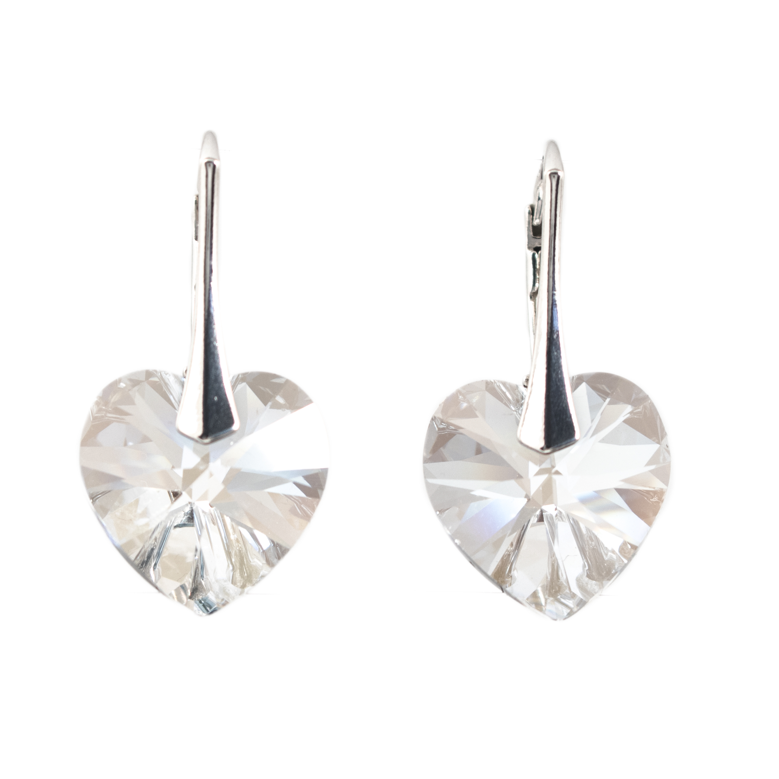 Strieborné náušnice ENGELKE SWAROVSKI trblietavé srdce