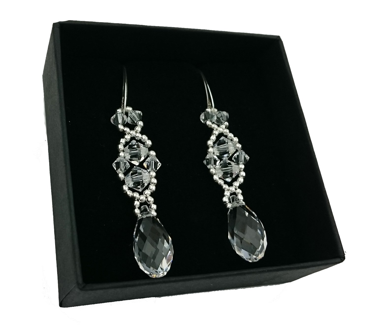 Strieborné svadobné náušnice SWAROVSKI večer 142