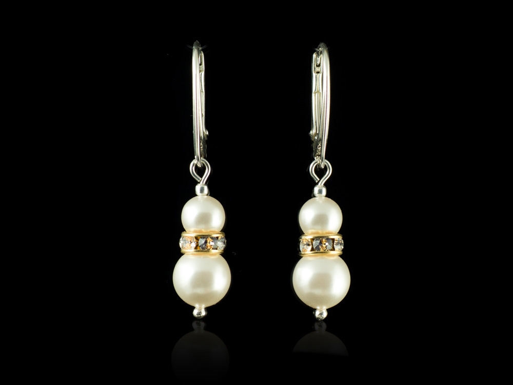 Strieborné náušnice SWAROVSKI biele perly Engelke